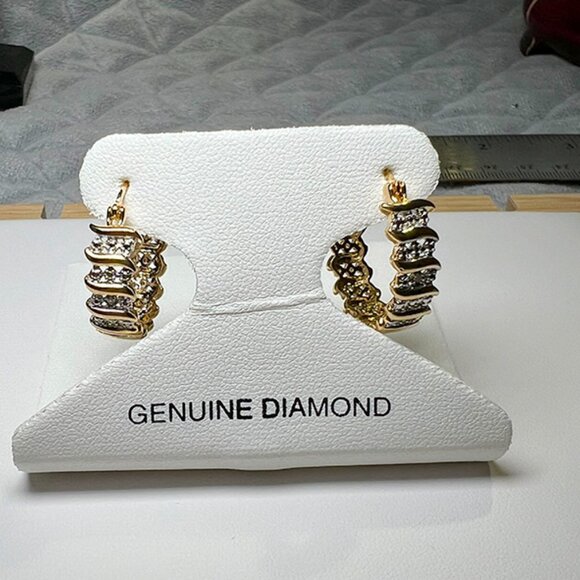 Macy's Jewelry - Natural Diamond Hoop Earrings  NWT